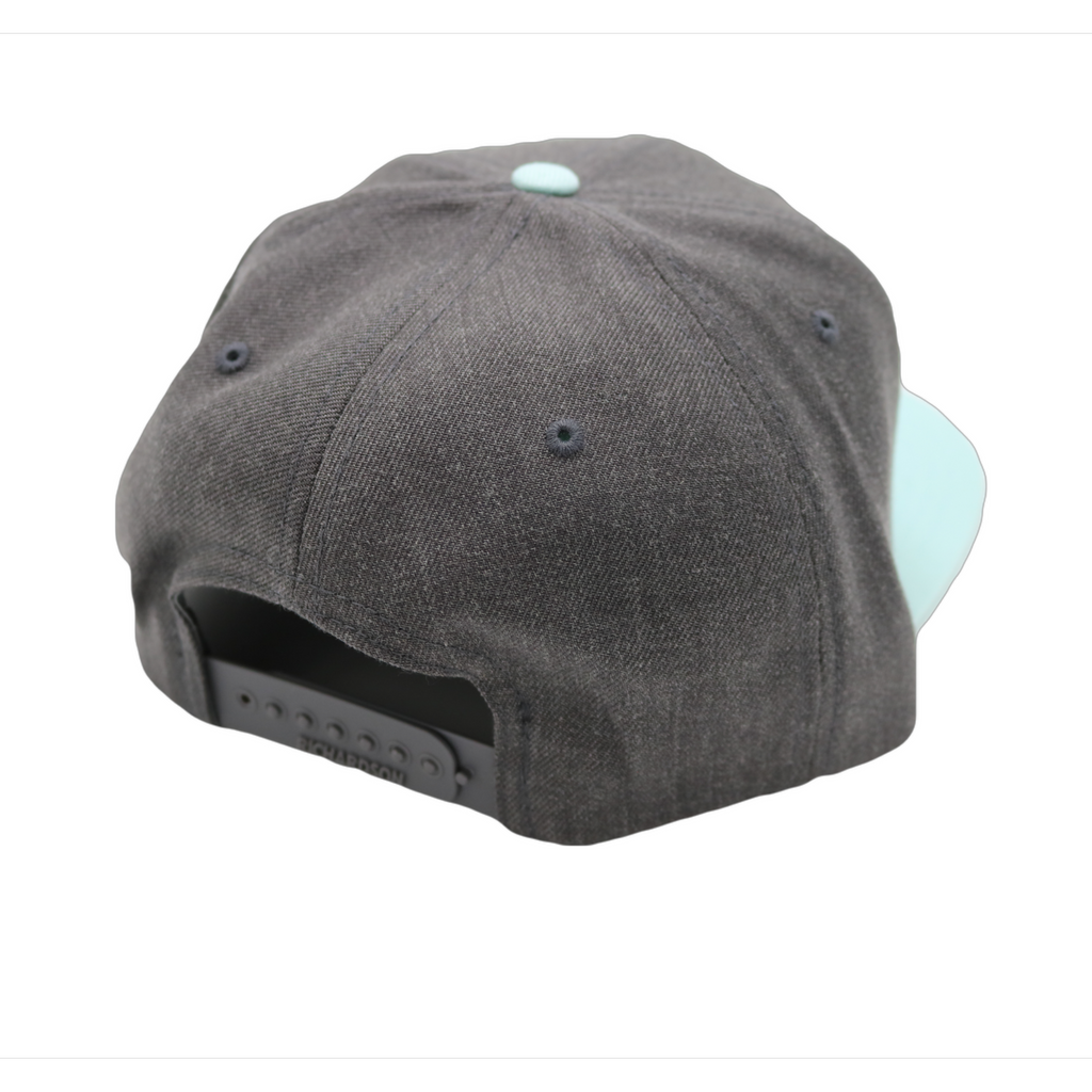 Wander Patch Wool Flatbill Hat (Heather Charcoal/Blue Tint)