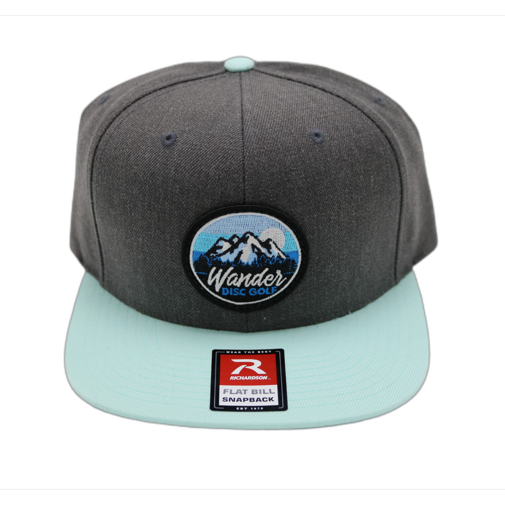 Wander Patch Wool Flatbill Hat (Heather Charcoal/Blue Tint)