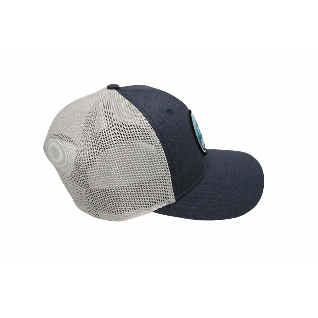 Wander Embroidered Patch Snap Back (Heather Navy/Light Grey)